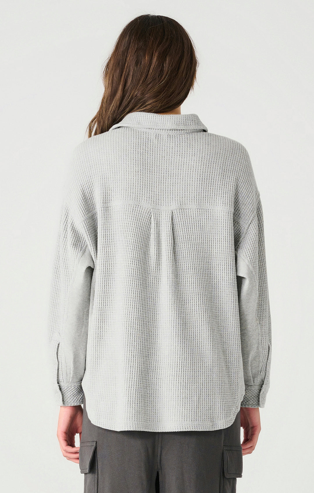 LS THERMAL KNIT JACKET "LIGHT GREY HEATHER"