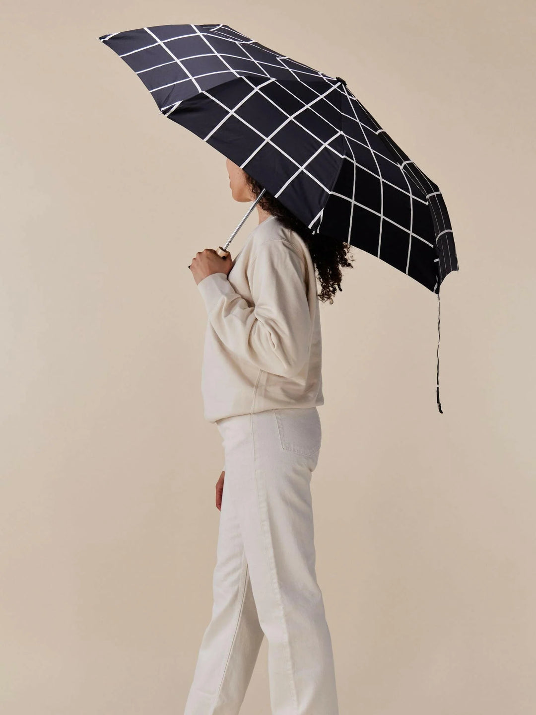 DUCKHEAD BLACK GRID ECO-FRIENDLY COMPACT UMBRELLA