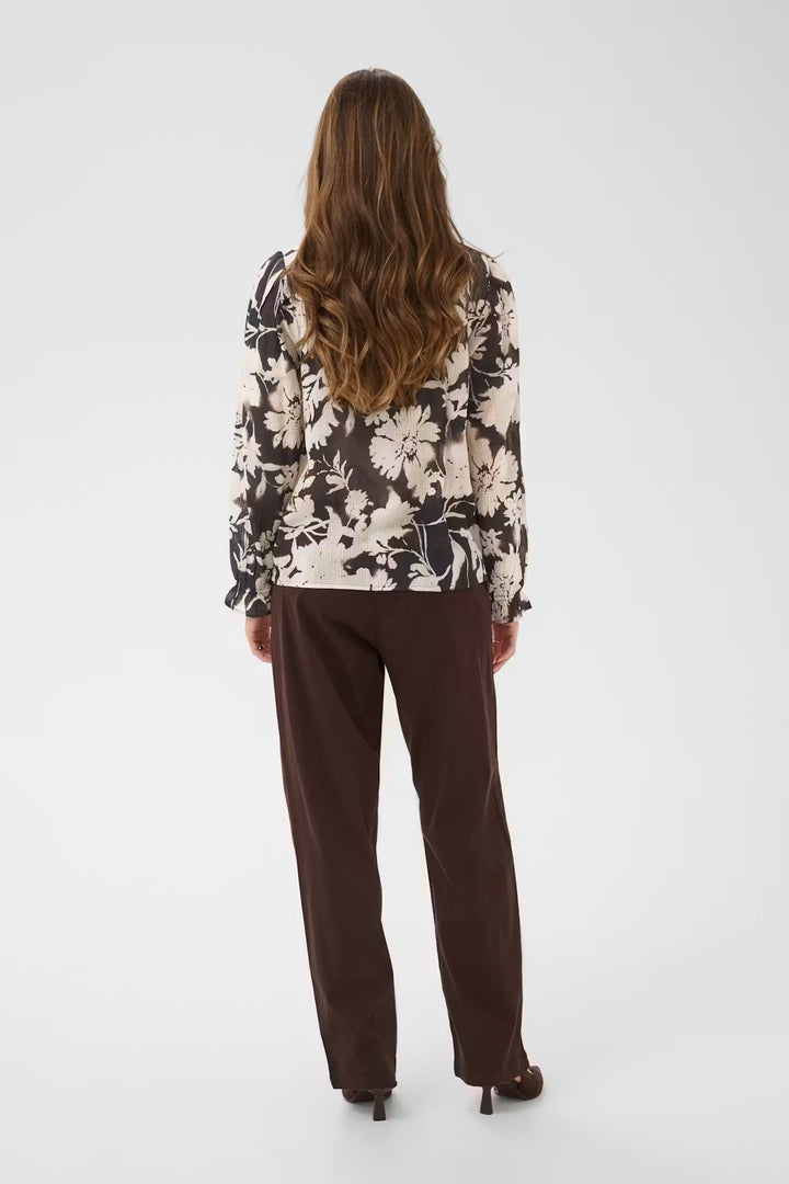 CRHAILEY BLOUSE "DARK BROWN FLOWER"