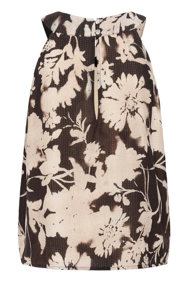 CRHAILEY HALTERNECK "DARK BROWN FLOWER"