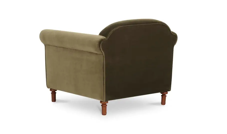 HARMONY ACCENT CHAIR "DARK GREEN FAUX MOHAIR"