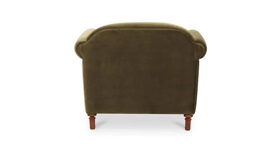HARMONY ACCENT CHAIR "DARK GREEN FAUX MOHAIR"