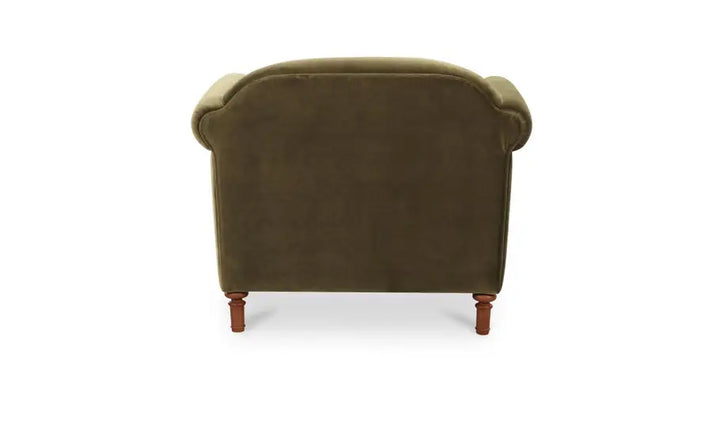 HARMONY ACCENT CHAIR "DARK GREEN FAUX MOHAIR"