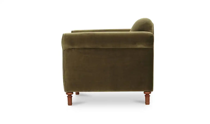 HARMONY ACCENT CHAIR "DARK GREEN FAUX MOHAIR"