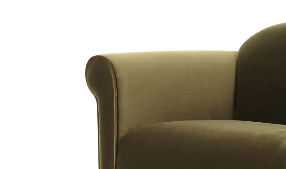 HARMONY ACCENT CHAIR "DARK GREEN FAUX MOHAIR"