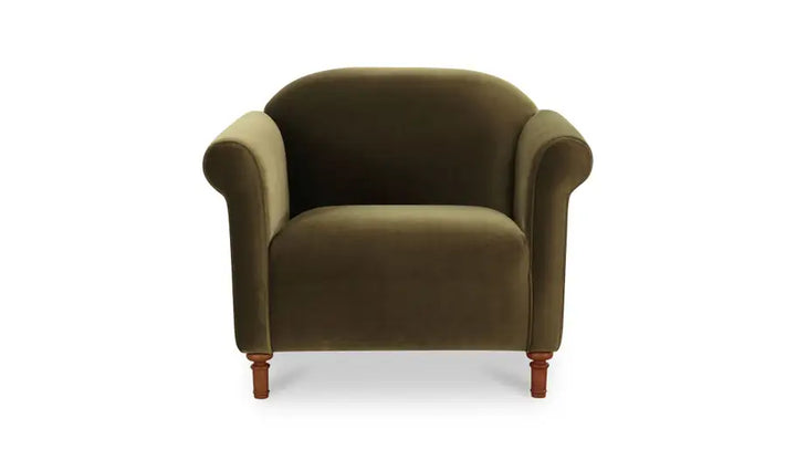 HARMONY ACCENT CHAIR "DARK GREEN FAUX MOHAIR"