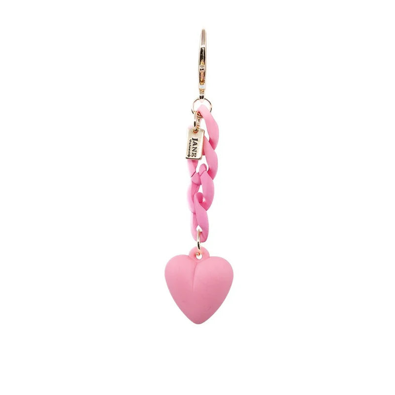 HEART ON CHAIN CHARM - PINK