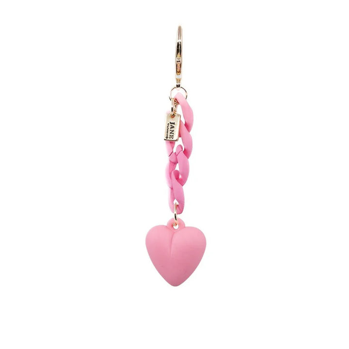 HEART ON CHAIN CHARM - PINK