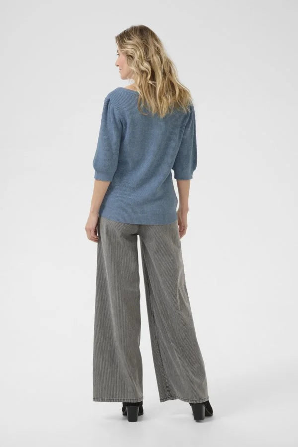 CRDELA SHORT SLEEVE PULLOVER "BLUE HEAVEN MELANGE"