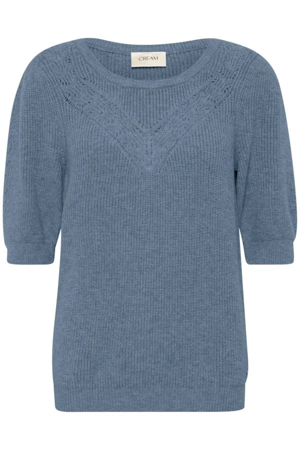 CRDELA SHORT SLEEVE PULLOVER "BLUE HEAVEN MELANGE"