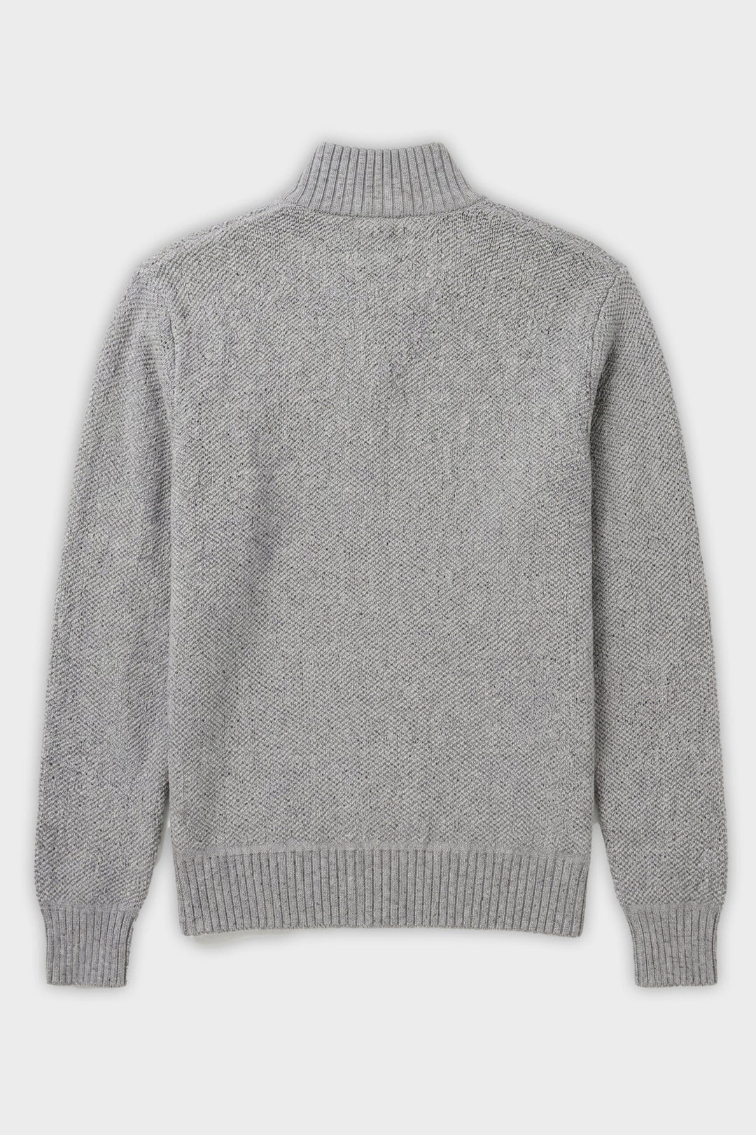 HELFRIED - BONDED MOCK-ZIP CHENILLE SWEATER "GREY"