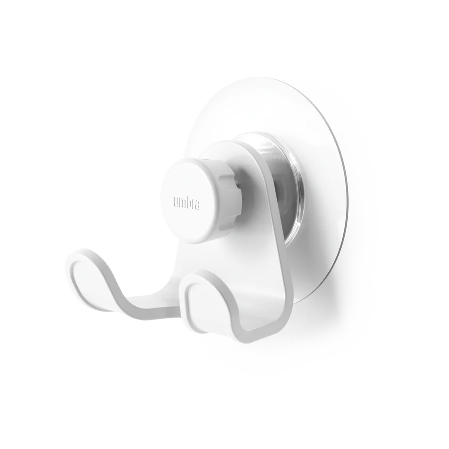 UMBRA FLEX ADHESIVE DOUBLE HOOK - WHITE
