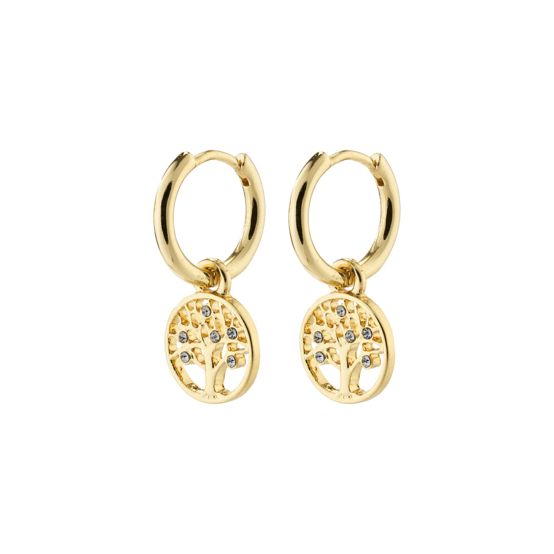 IBEN Recycled Tree-of-Life Hoop Earrings "Gold"
