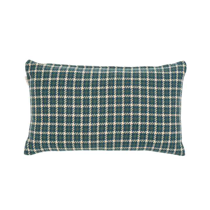 HOUNDSTOOTH PILLOW - TEAL 21x12