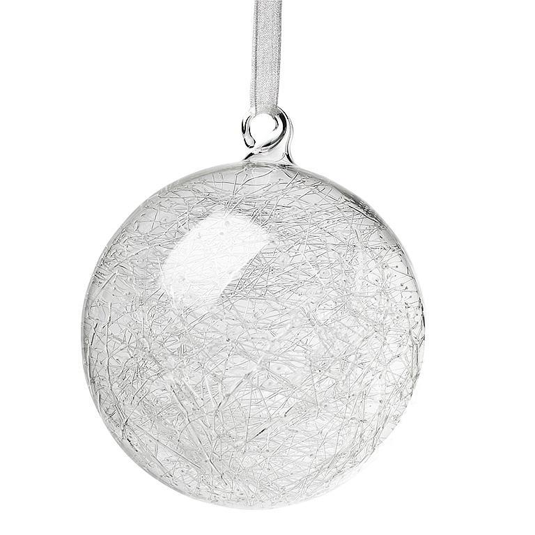 BALL ORNAMENT WITH GLASS THREADS - 3.25''D