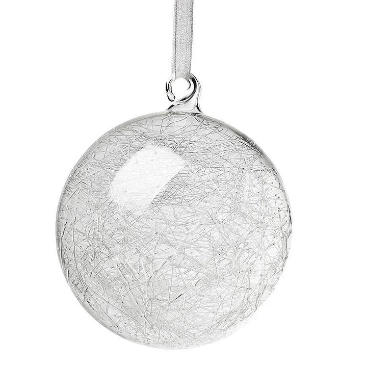 BALL ORNAMENT WITH GLASS THREADS - 3.25''D