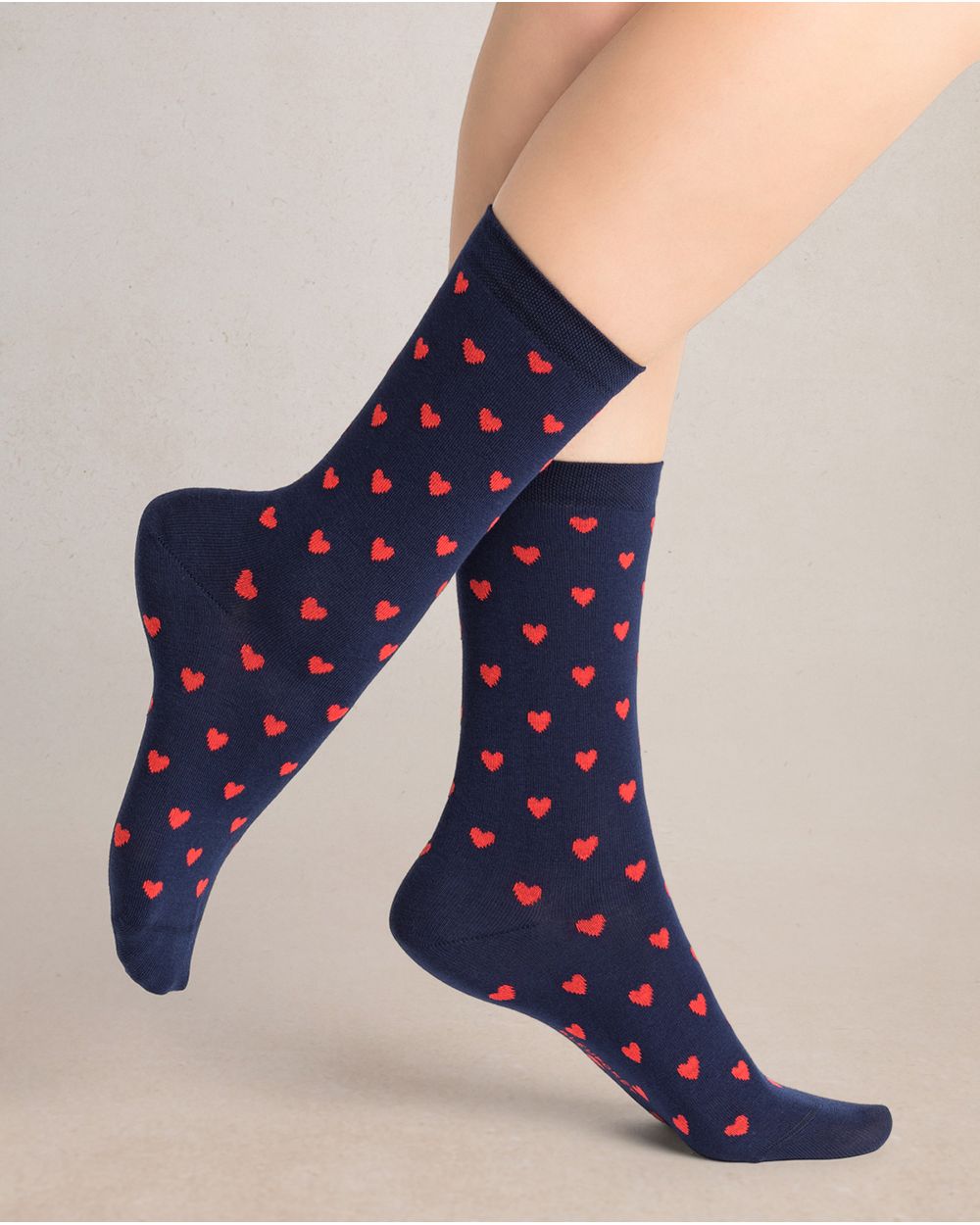 ALL-OVER HEART SOCKS "INK"