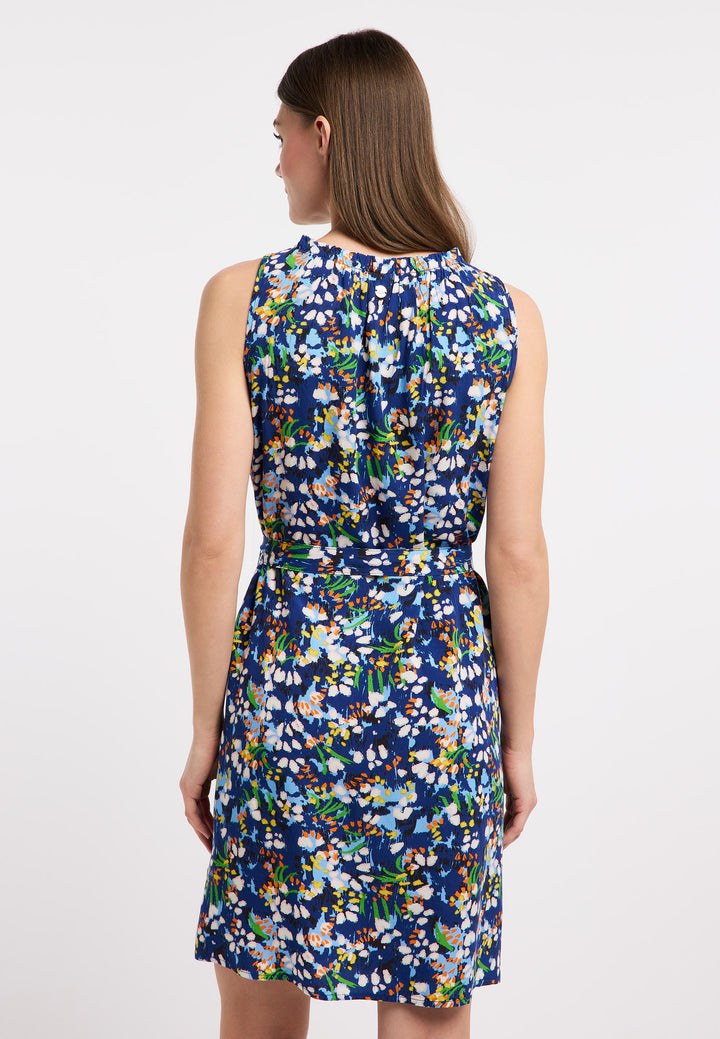 ISALIE PRINT DRESS "NIGHT BLUE"