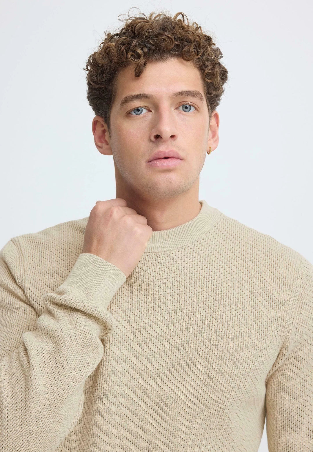 CFISAKSSON LS CREW KNIT "ISLAND FOSSIL"