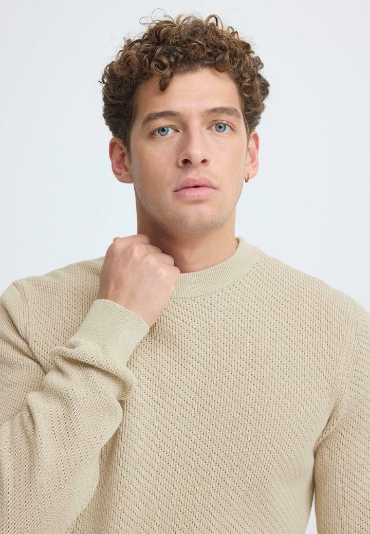 CFISAKSSON LS CREW KNIT "ISLAND FOSSIL"