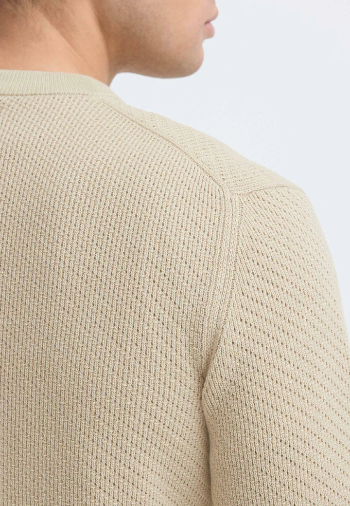 CFISAKSSON LS CREW KNIT "ISLAND FOSSIL"