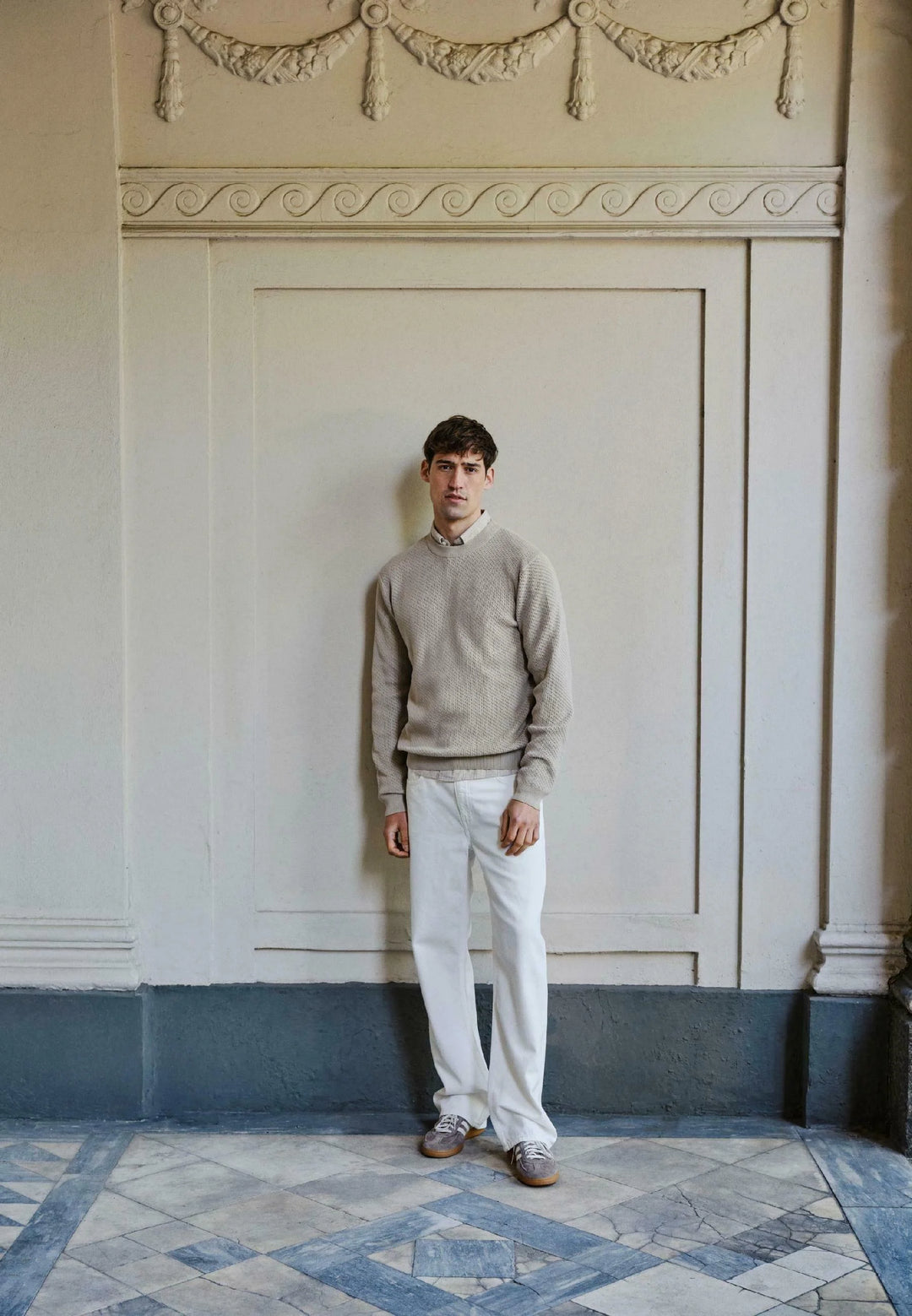 CFISAKSSON LS CREW KNIT "ISLAND FOSSIL"