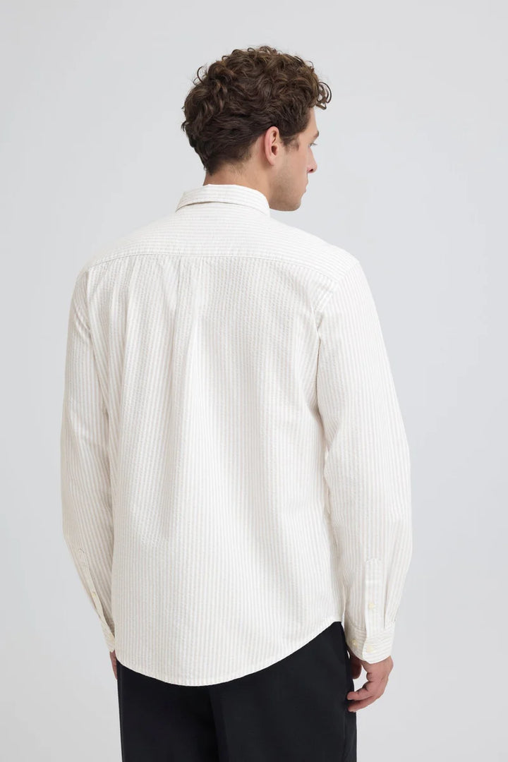 CFJAEVON LS SEERSUCKER SHIRT "CLOUD DANCER"