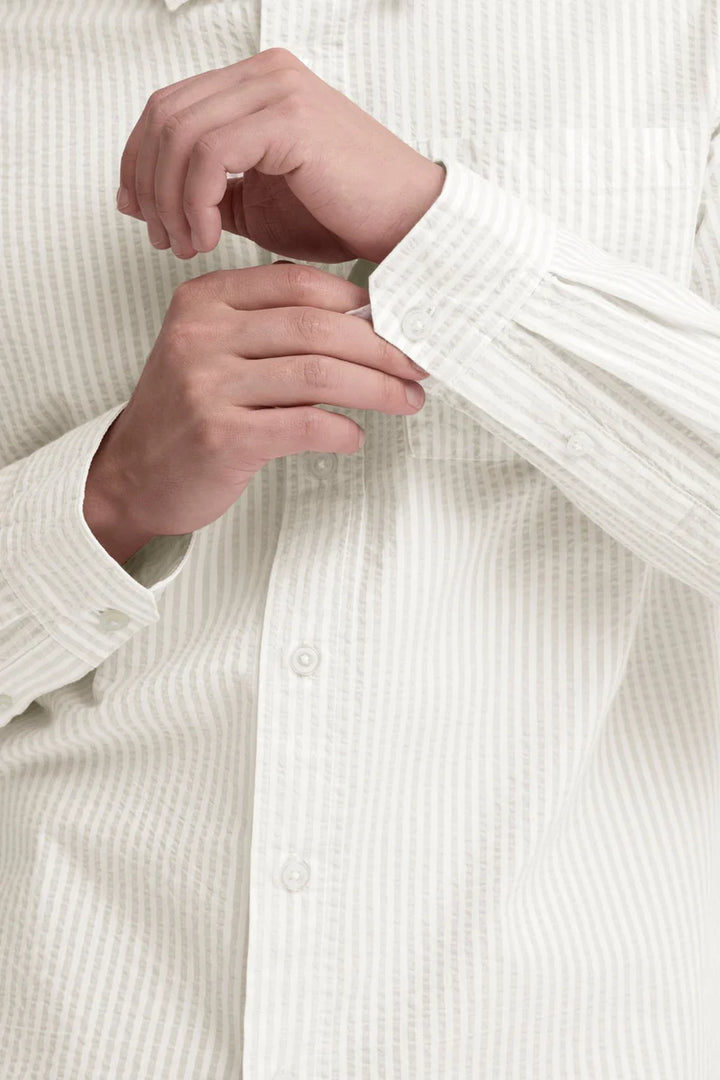 CFJAEVON LS SEERSUCKER SHIRT "CLOUD DANCER"