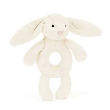 JELLYCAT BASHFUL CREAM  RING RATTLE