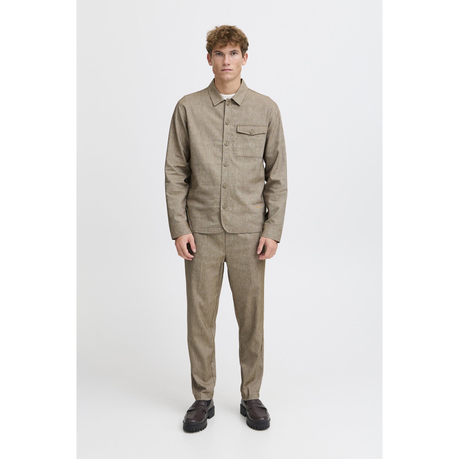 CFPILOU DRAWSTRING LINEN MIX PANTS "KANGAROO"