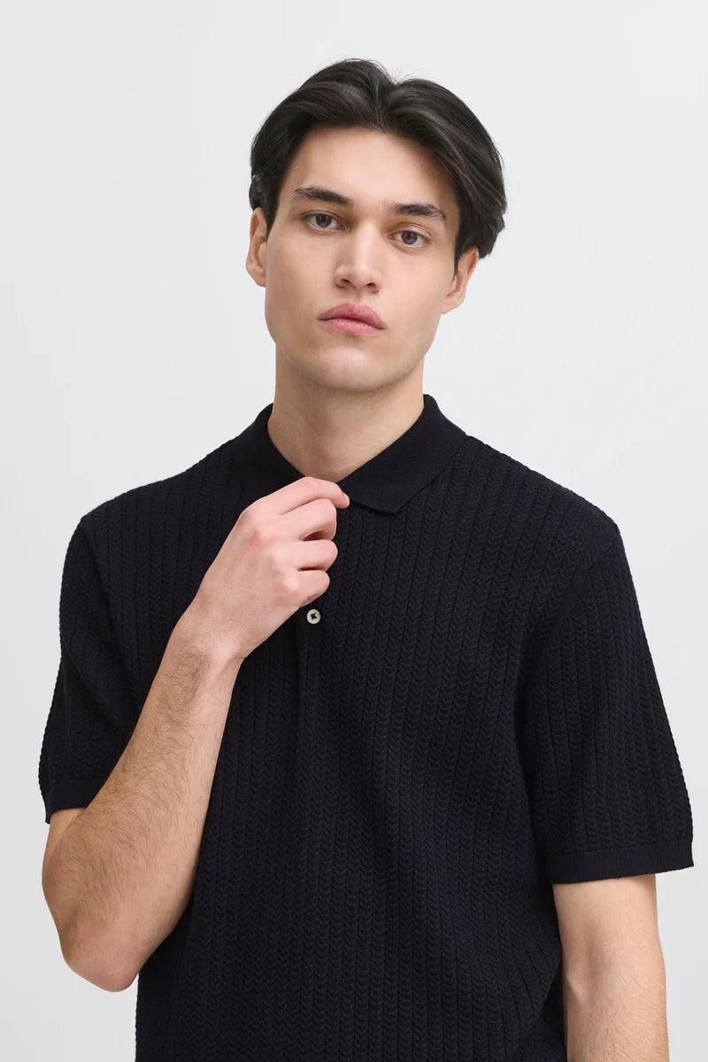 CFKARL STRUCTURED KNIT POLO "DARK NAVY"