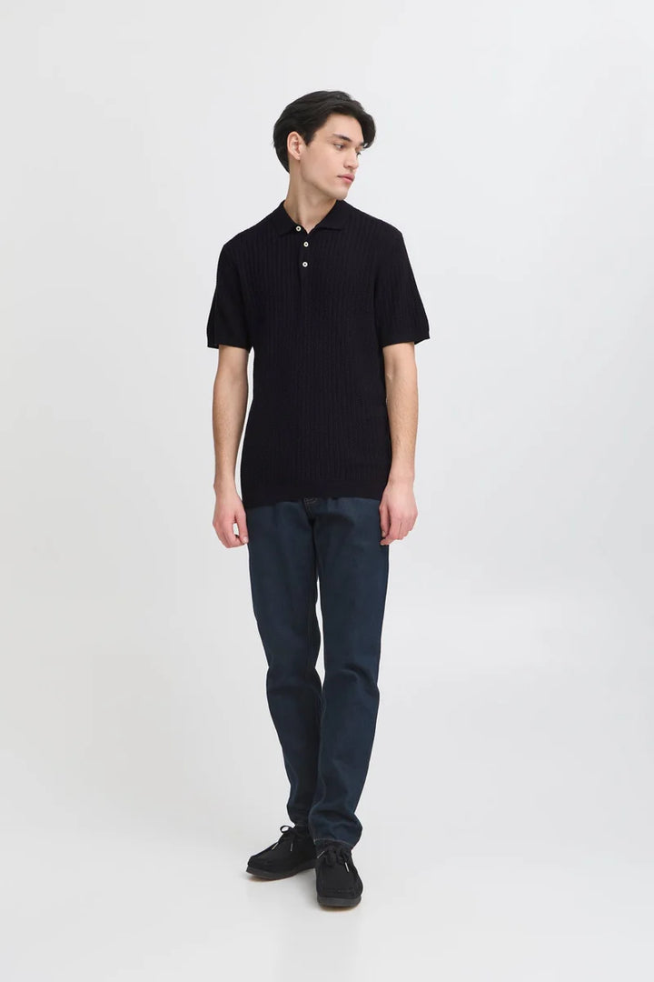 CFKARL STRUCTURED KNIT POLO "DARK NAVY"