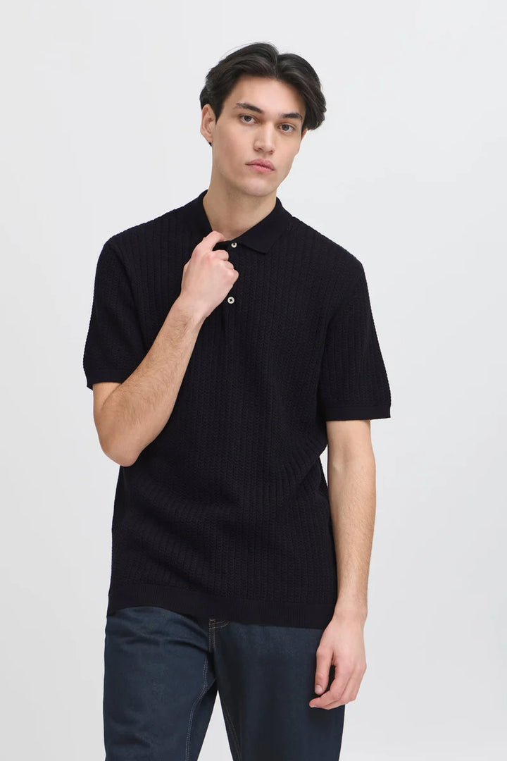 CFKARL STRUCTURED KNIT POLO "DARK NAVY"