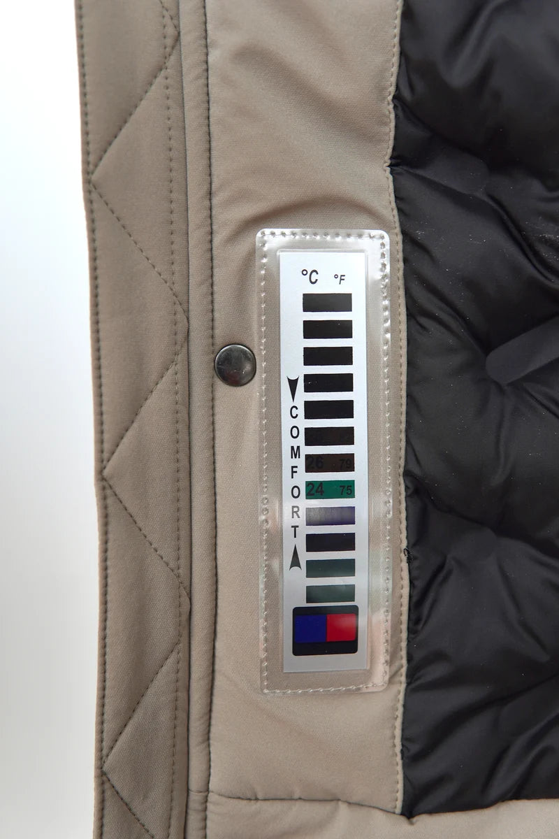 KIRKLAND - HOODED PUFF TECHNOLOGY PUFFER JACKET WITH HEAT-SEALED POCKETS "FOSSIL"