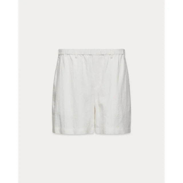 LACE LINEN SHORTS "IVORY"