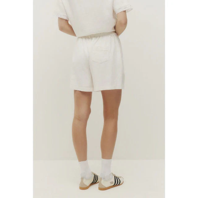LACE LINEN SHORTS "IVORY"