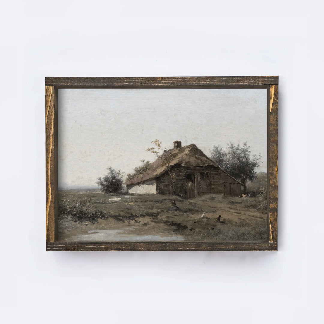 VINTAGE COTTAGE LANDSCAPE A135 ESPRESSO 19X13&