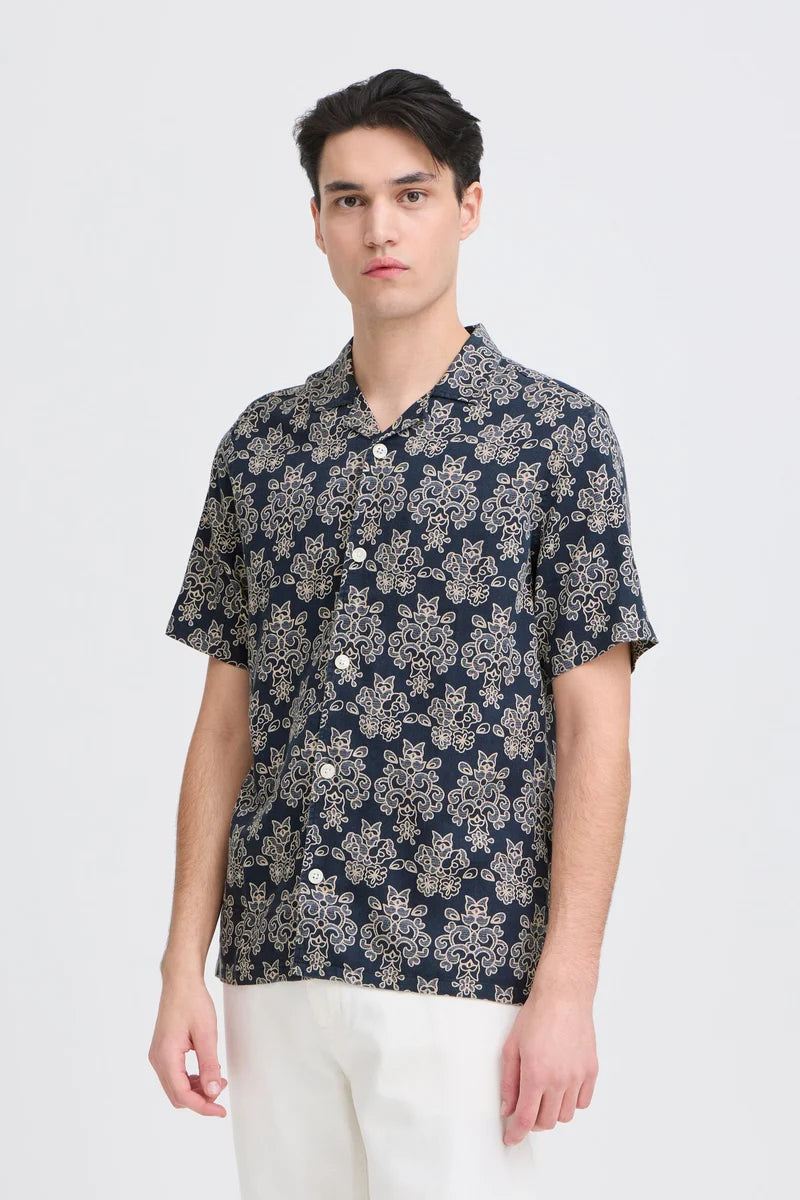 CFLINDAHL AOP RESORT SHIRT "NAVY BLAZER"