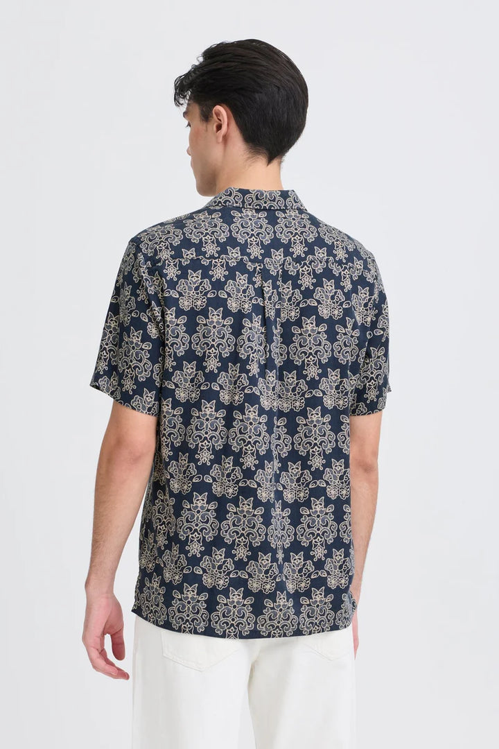 CFLINDAHL AOP RESORT SHIRT "NAVY BLAZER"