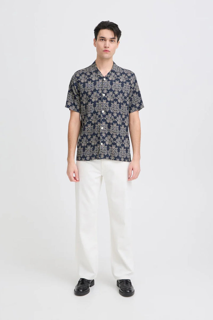 CFLINDAHL AOP RESORT SHIRT "NAVY BLAZER"
