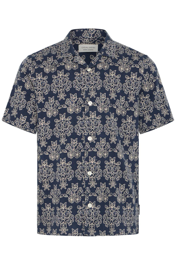 CFLINDAHL AOP RESORT SHIRT "NAVY BLAZER"