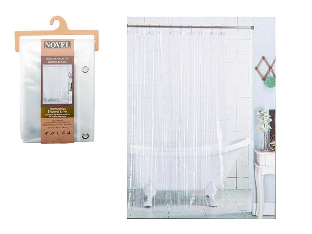 PREMIUM PEVA SHOWER LINER - CLEAR (71X71)