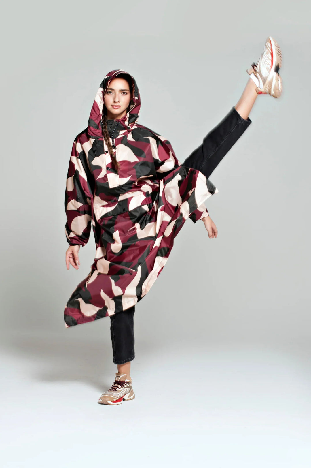MALIKA FAVRE ANIMO BORDEAUX PONCHO