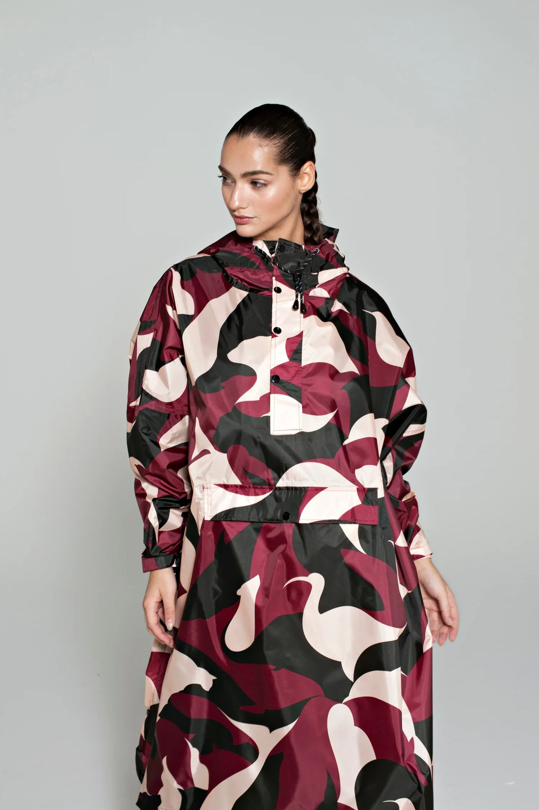 MALIKA FAVRE ANIMO BORDEAUX PONCHO