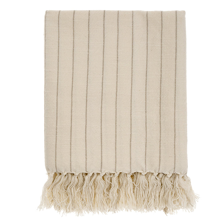 PINSTRIPE HAMMAM BATH TOWEL - STONE