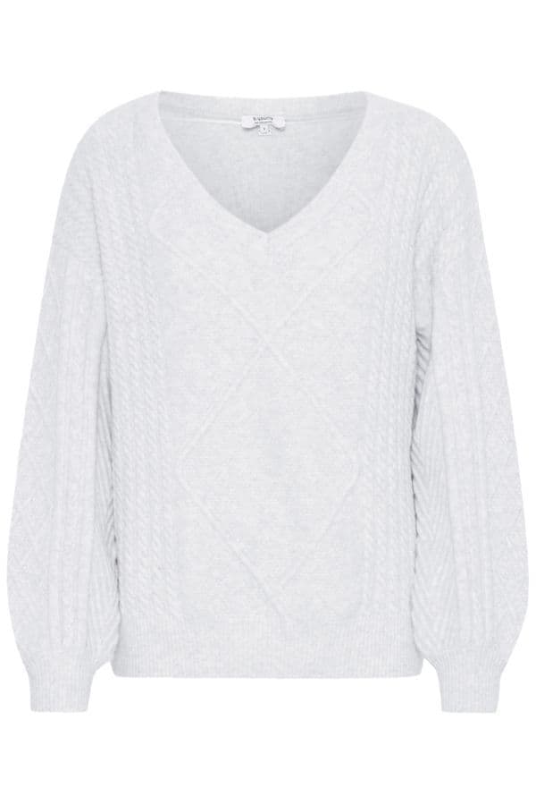 BYMEDI VNECK JUMPER "MARSHMALLOW MELANGE"