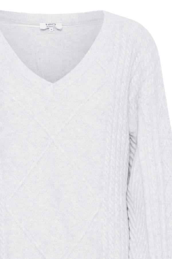 BYMEDI VNECK JUMPER "MARSHMALLOW MELANGE"