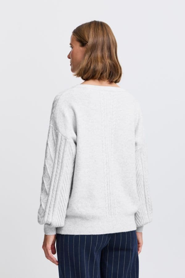 BYMEDI VNECK JUMPER "MARSHMALLOW MELANGE"