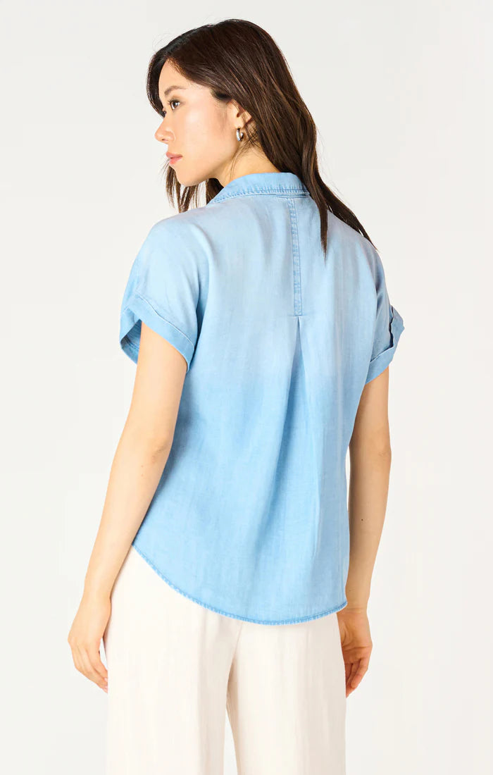 SS BUTTONDOWN BLOUSE "MEDIUM BLUE WASH"