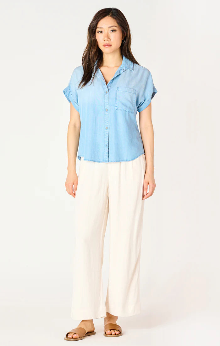 SS BUTTONDOWN BLOUSE "MEDIUM BLUE WASH"